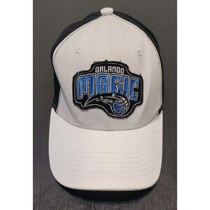 Orlando Magic Flexible Hat Black & White NBA Basketball Cap Logo On Back
